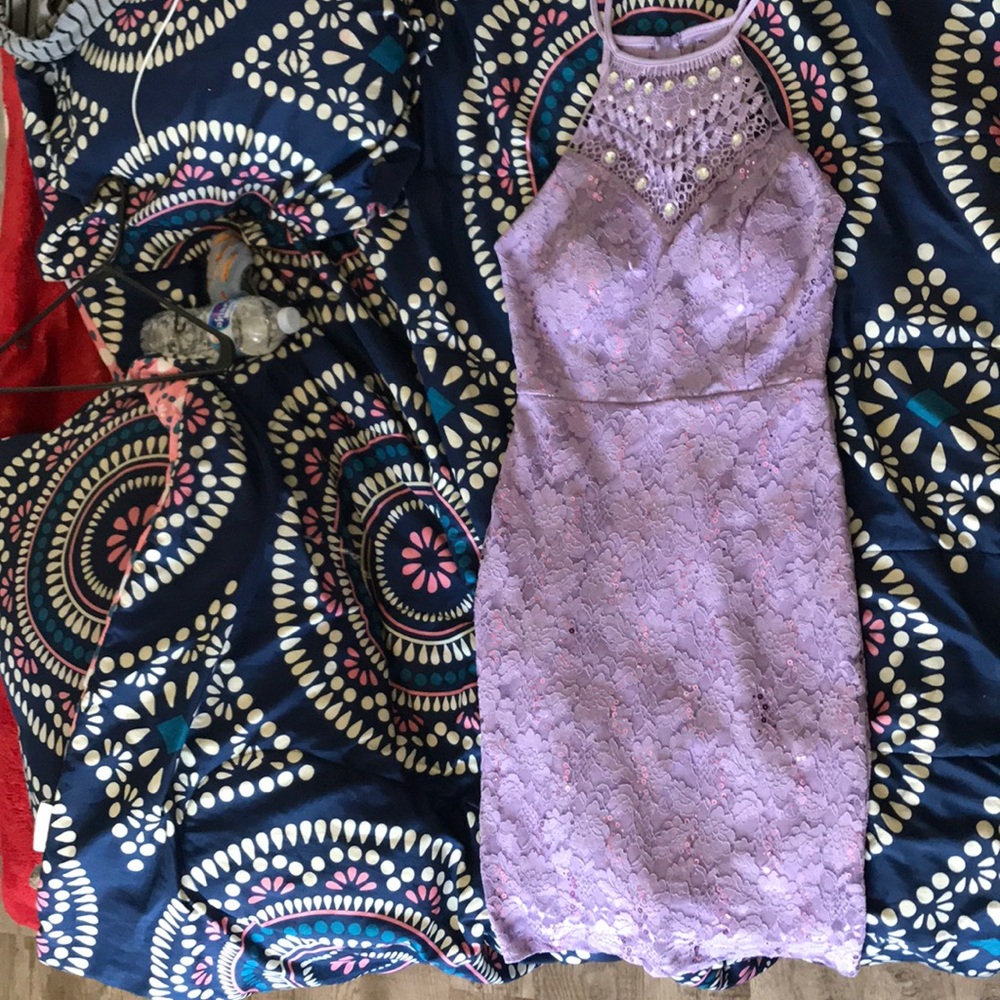 Purple with silver dress